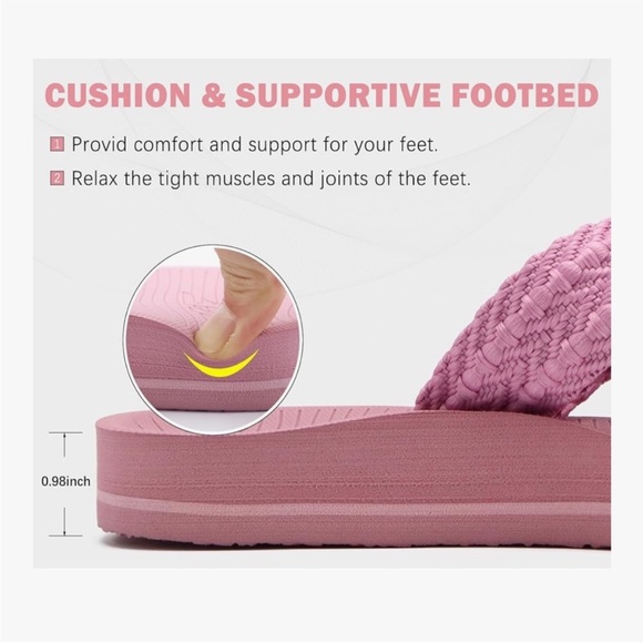 🆕 Amazon Coface Womens Orthopedic Pink Braided Sandals - 8.5 - Picture 3 of 3